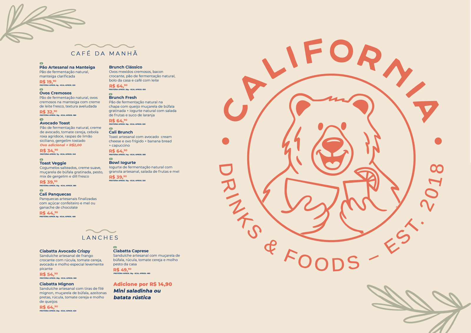Cardápio California Drinks & Foods - Página 3